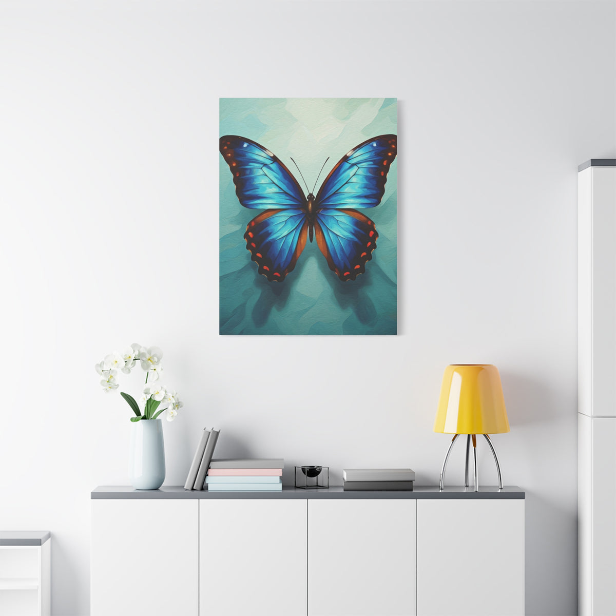 Azure Blue Butterfly Elegance Wall Art & Canvas Prints