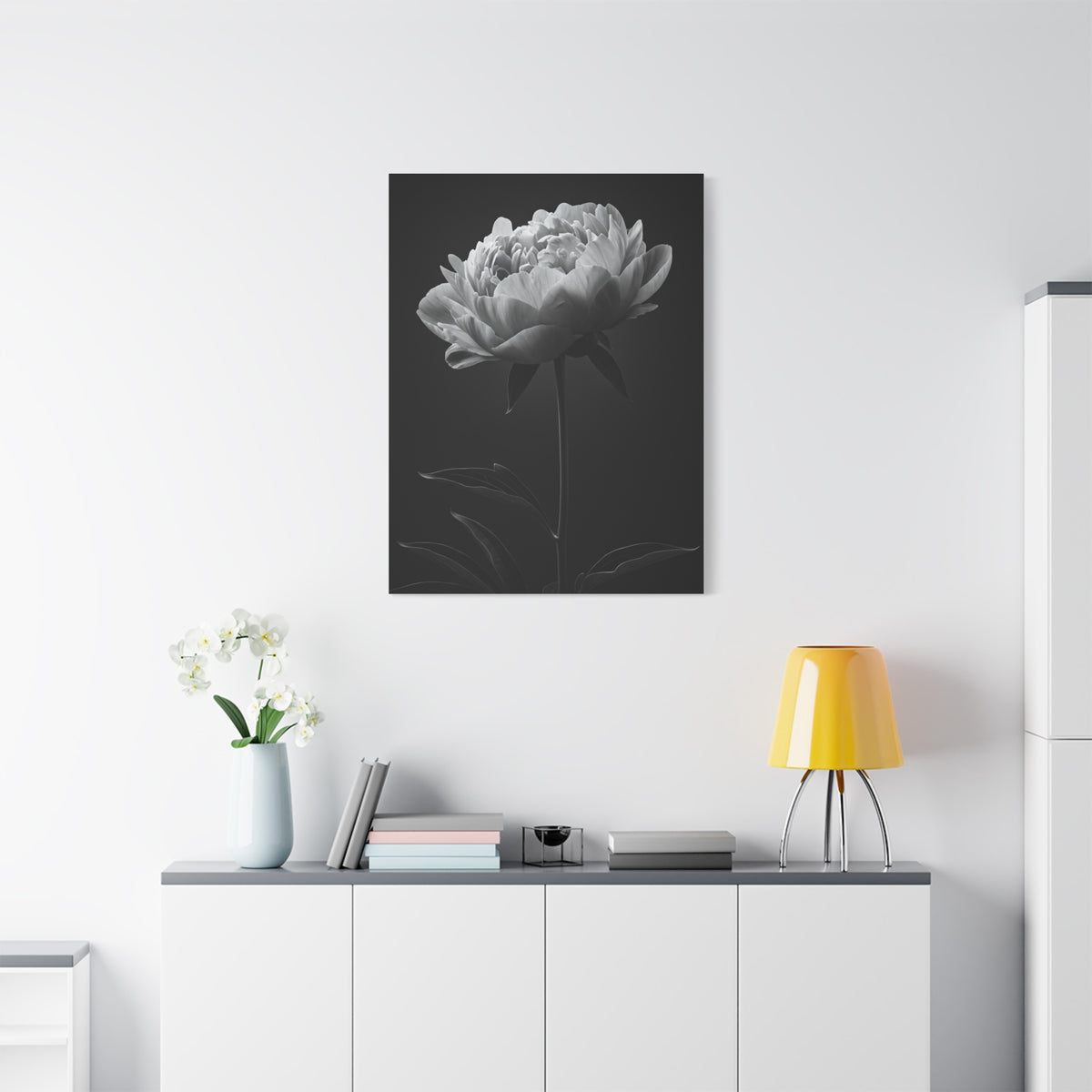 Peony Elegance in Monochrome Wall Art & Canvas Prints