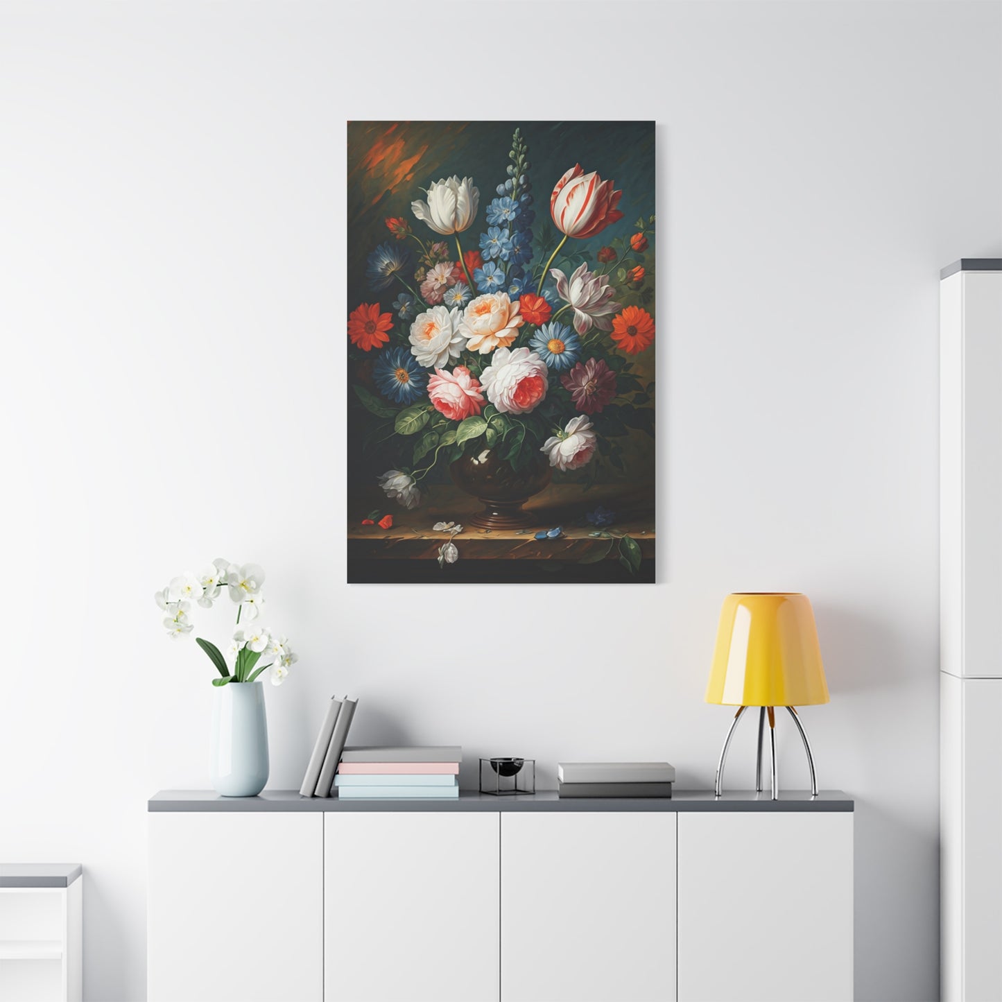 Midnight Bloom Still Life Wall Art & Canvas Print