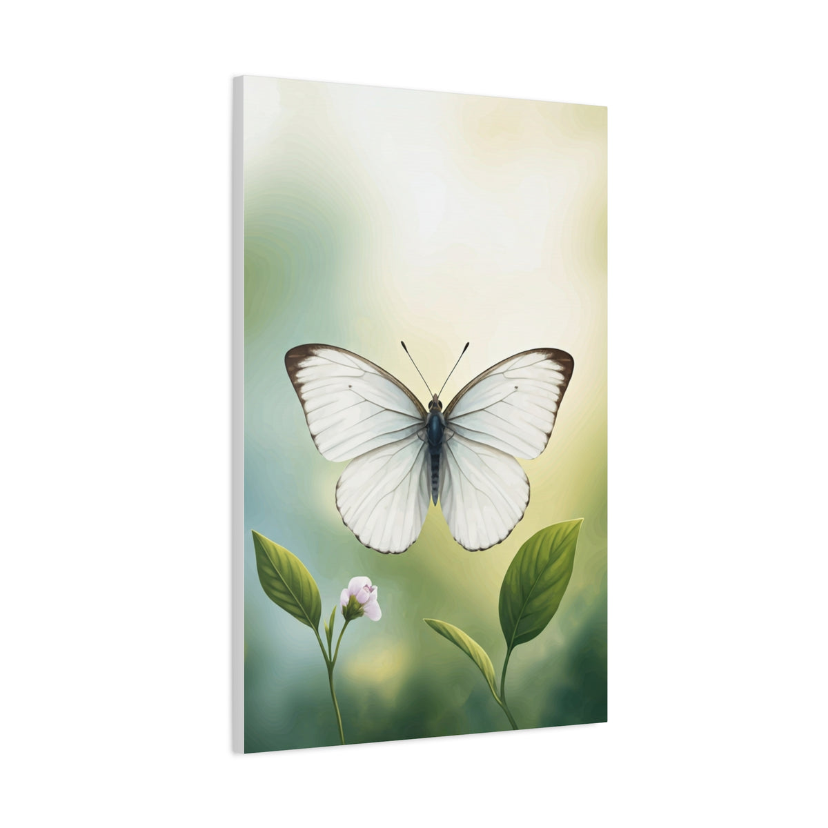 White Butterfly Botanical Serenity Wall Art & Canvas Prints