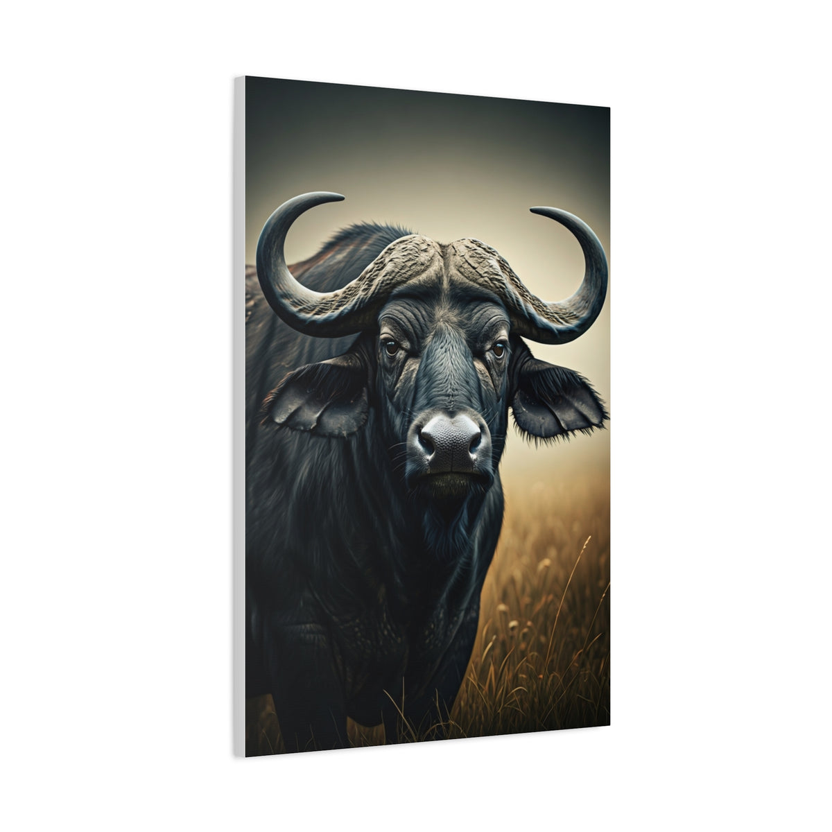 Cinematic Water Buffalo with Soft Golden Prairie Light Wall Art & Canvas Print