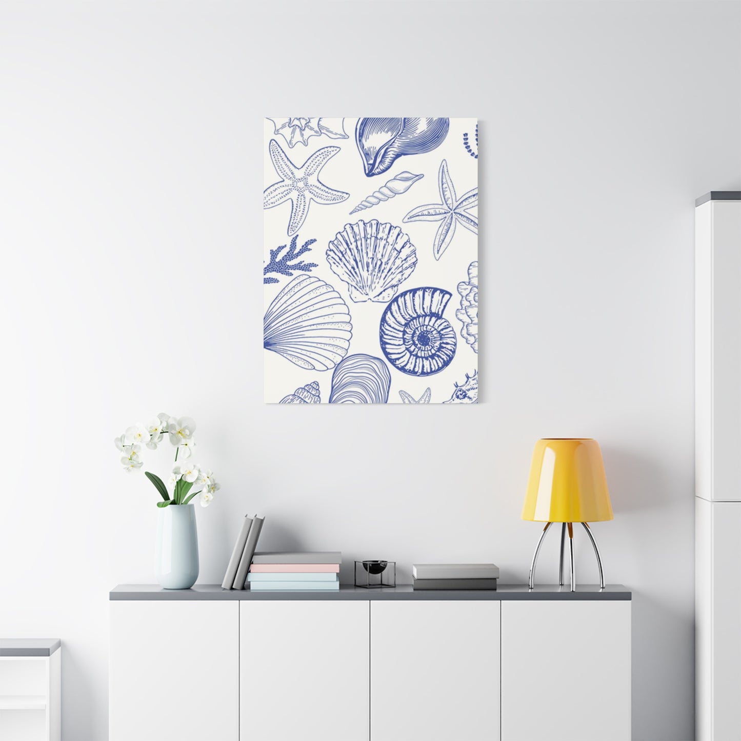 Blue Sea Shell Shape Poster Wall Art & Canvas Prints