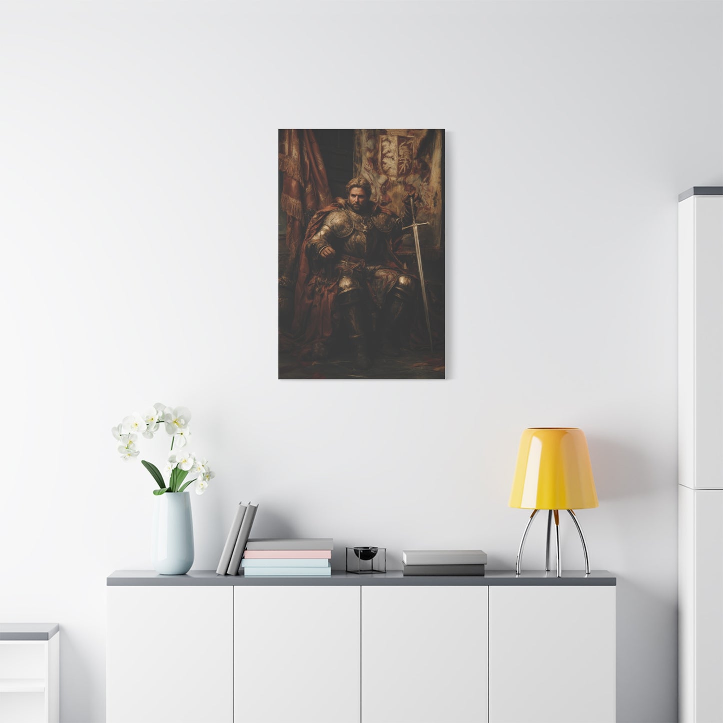 Medieval King on the Royal Throne Wall Art & Canvas Print