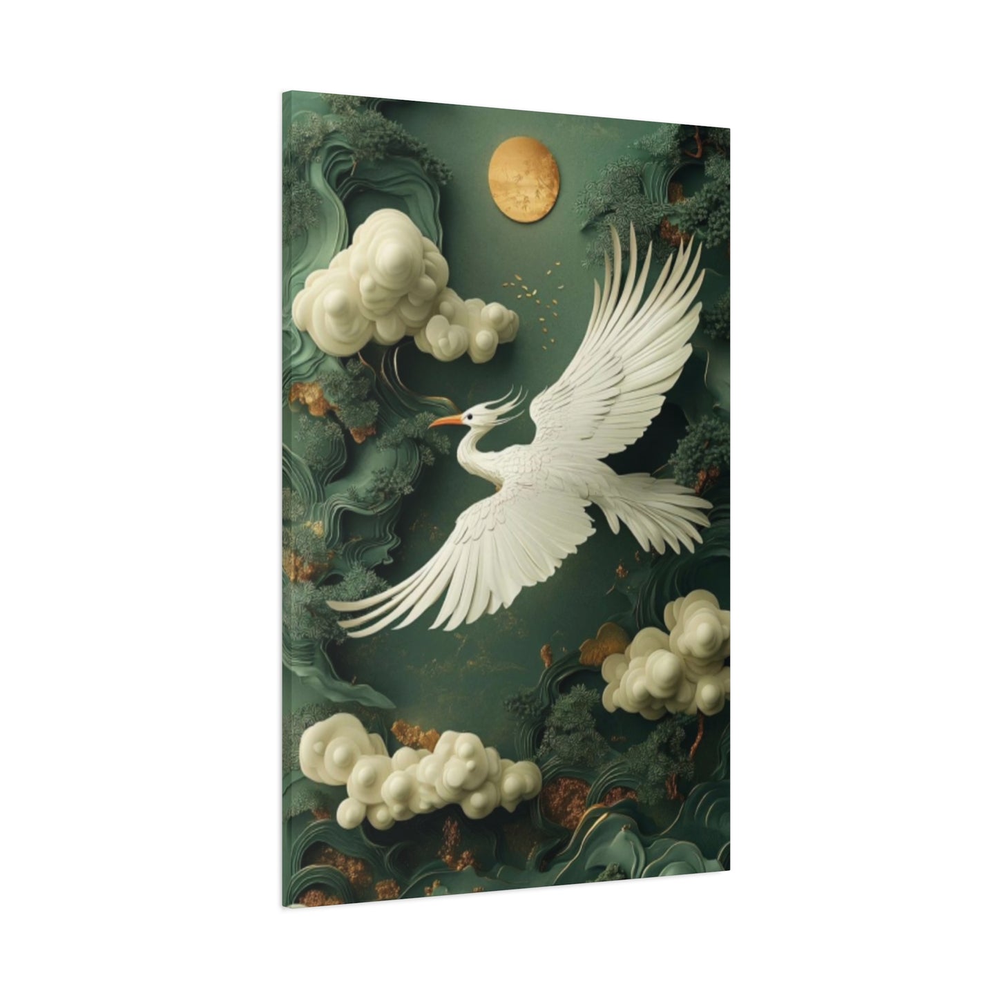 Herons & Moon Drawing Wall Art & Canvas Prints