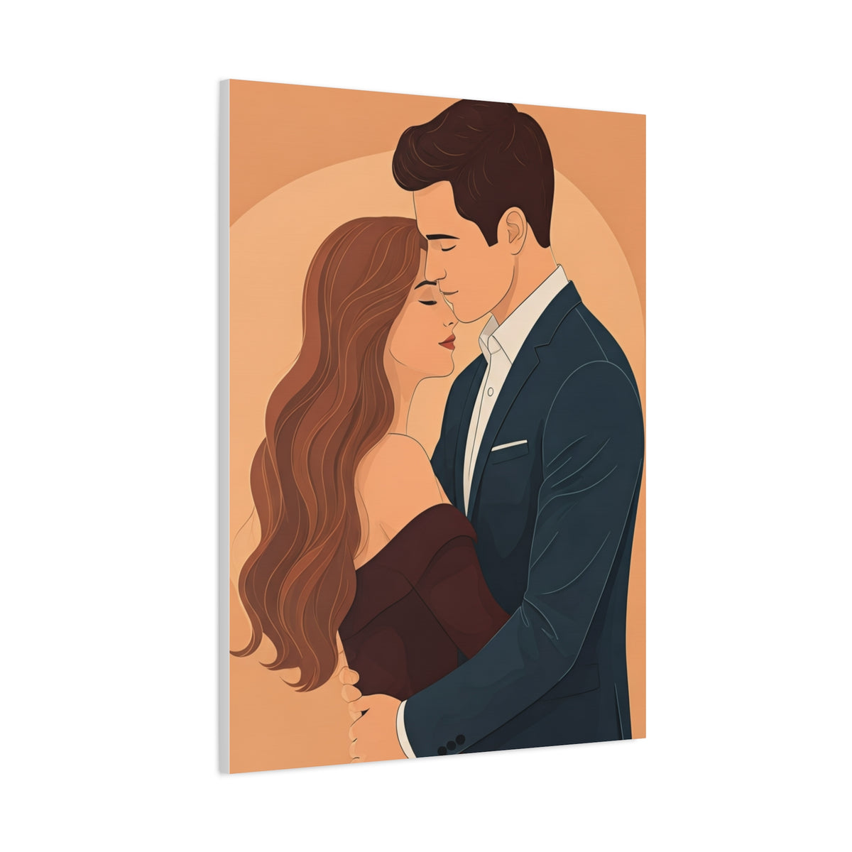 Romantic Embrace Illustration Wall Art & Canvas Prints