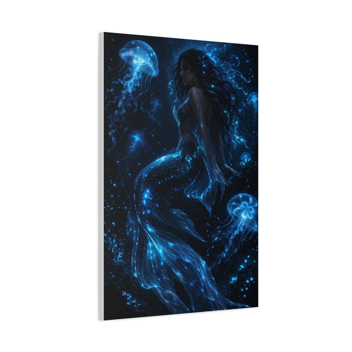 Bioluminescent Deep Sea Mermaid Wall Art & Canvas Print