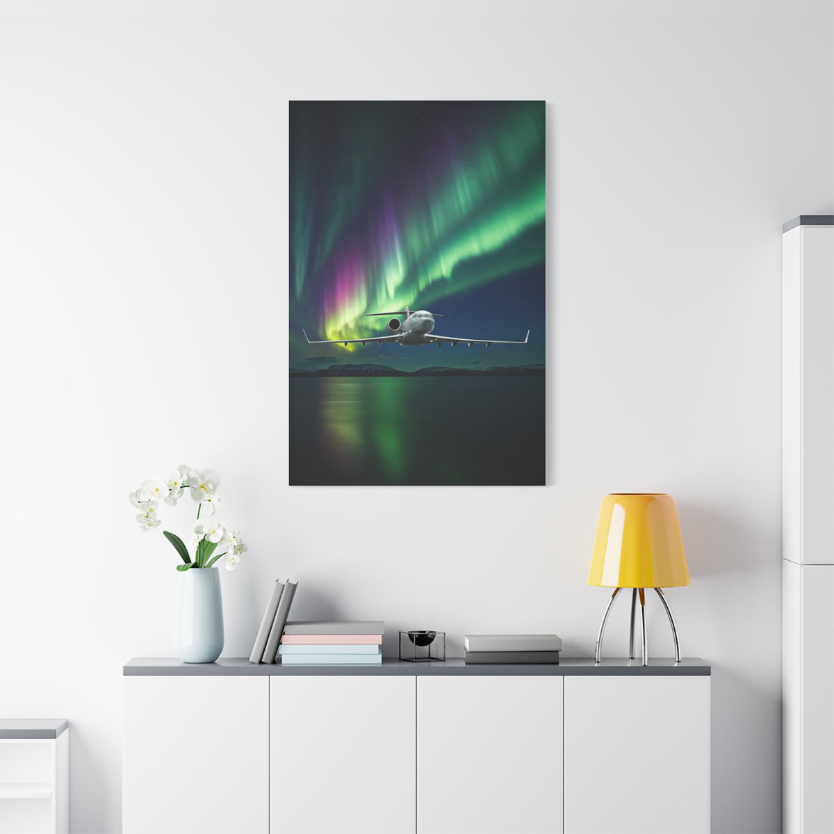 Northern Lights Jet Flight Wall Art & Canvas Prints