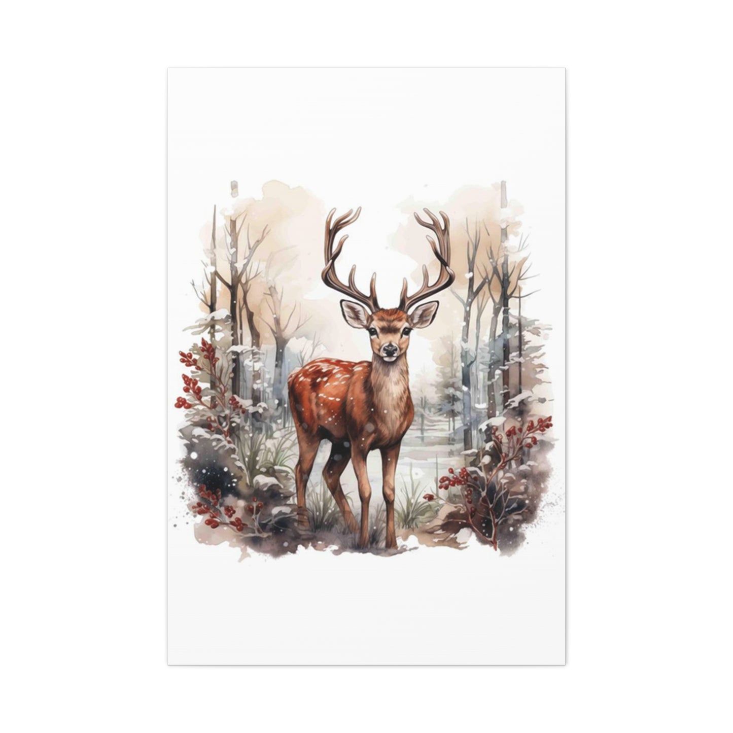 Small Reindeer Painting Wall Art & Canvas Prints