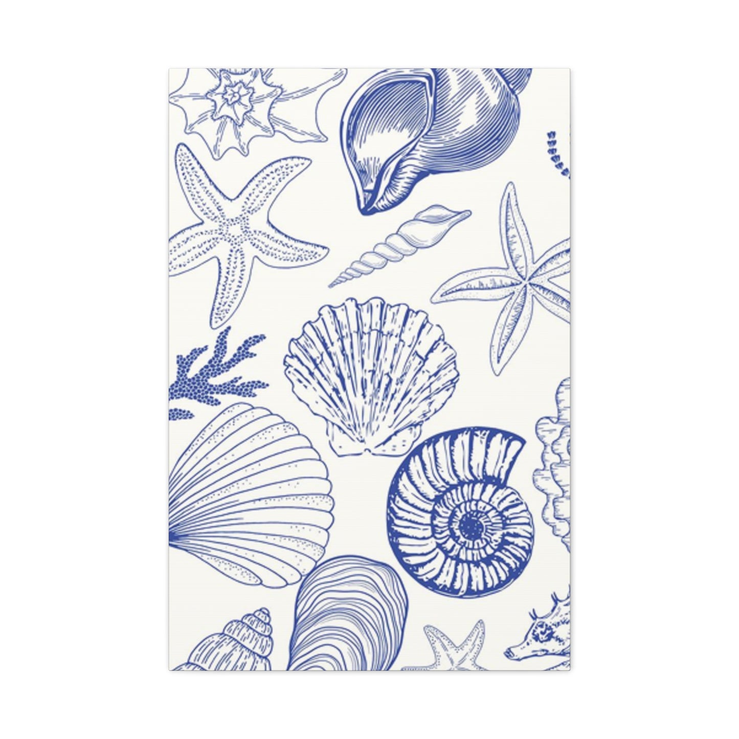 Blue Sea Shell Shape Poster Wall Art & Canvas Prints