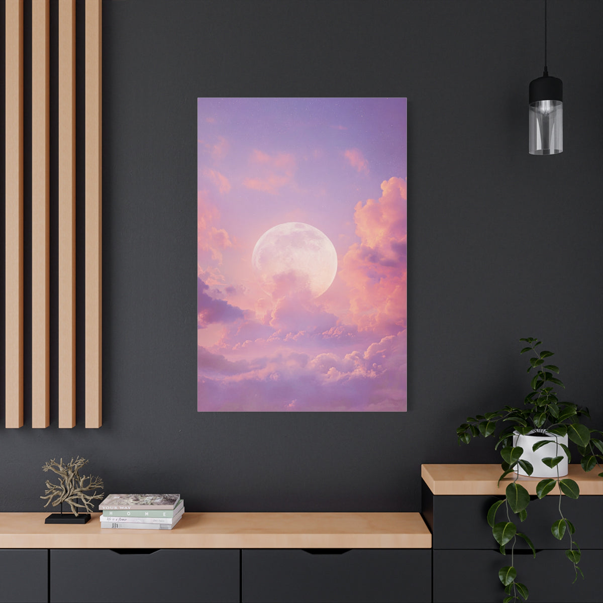 Dreamy Celestial Moon Clouds Wall Art & Canvas Print