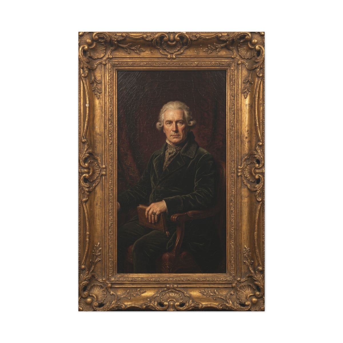 Classical Gentleman Portrait in Ornate Frame Wall Art & Canvas Print