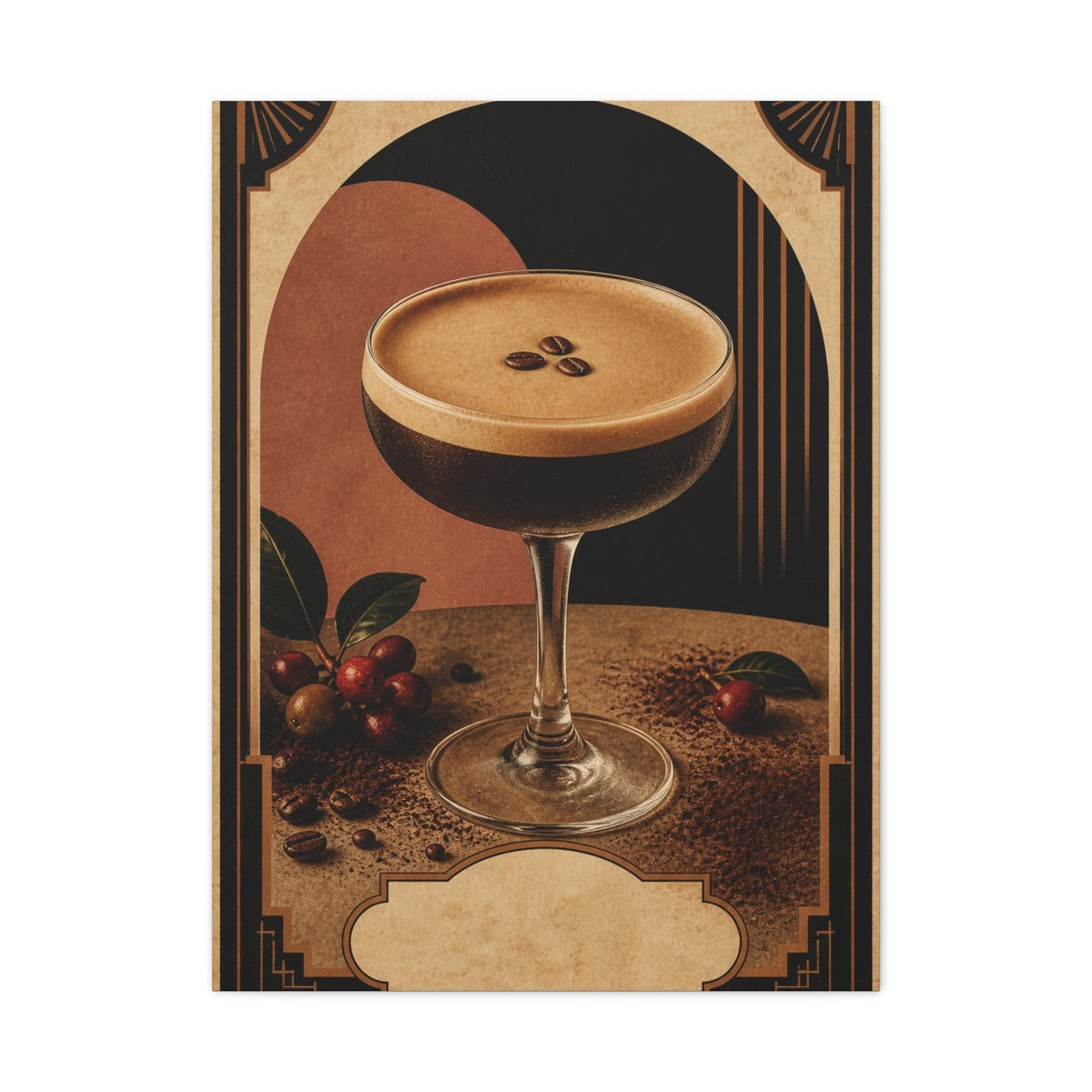Espresso Martini Deco Poster Wall Art & Canvas Print