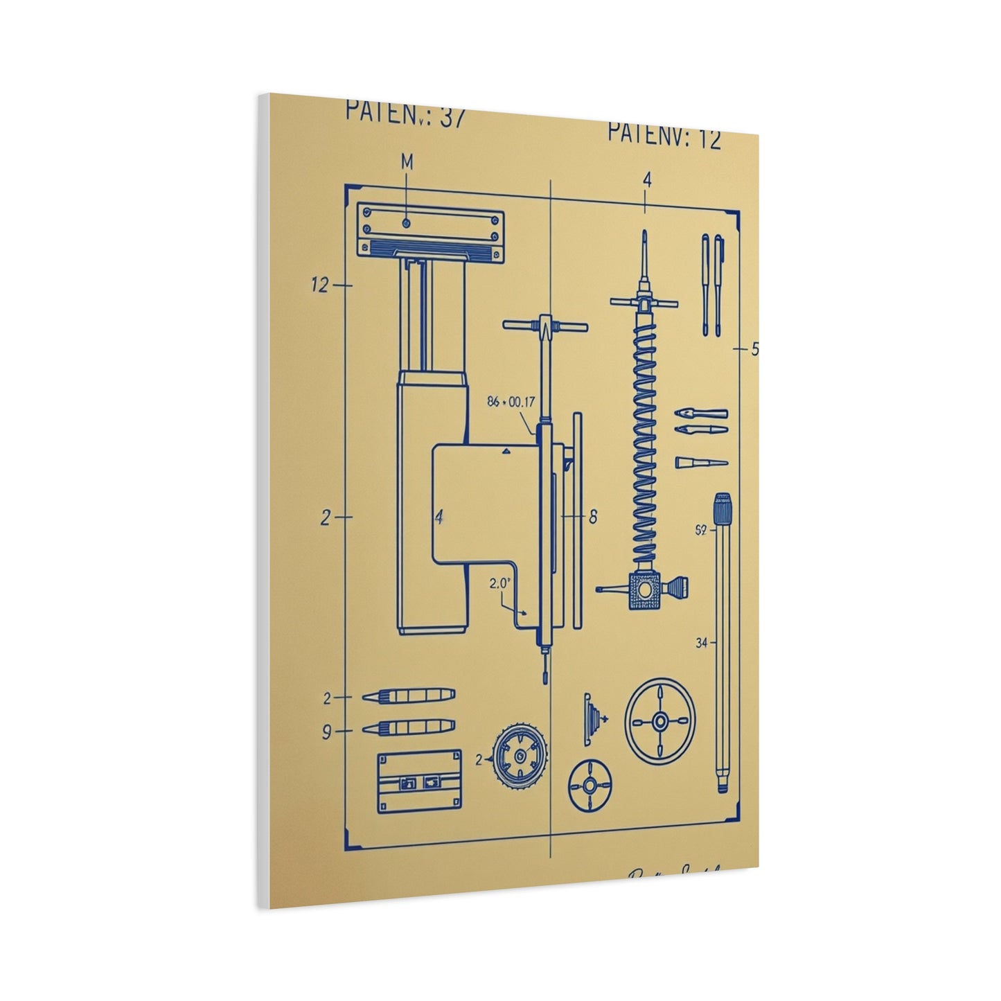 Blueprint & Patent Sketches Art Refined Canvas Wall Art & Canvas Print