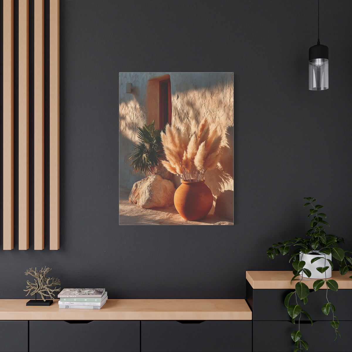 Pampas Grass Terracotta Still Life Wall Art & Canvas Print