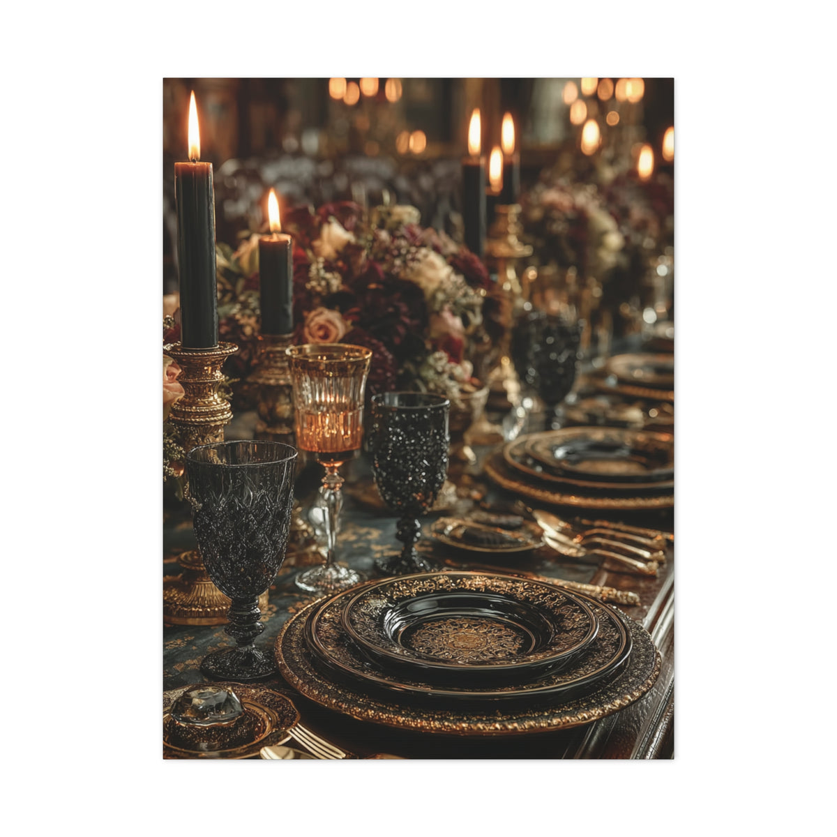 Candlelit Luxury Dinner Table Wall Art & Canvas Print