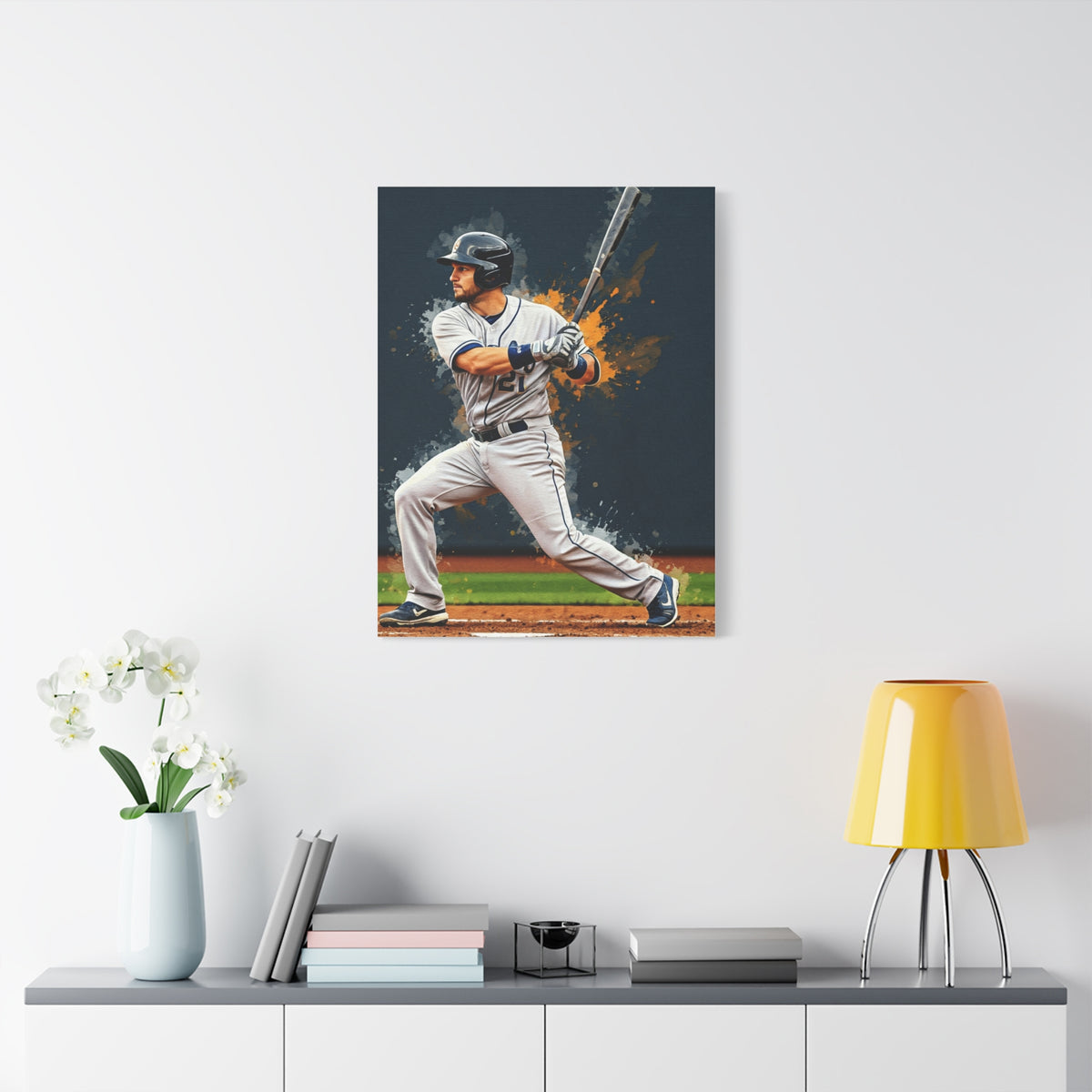 Batter Ready at Home Plate Stadium View Wall Art & Canvas Prints