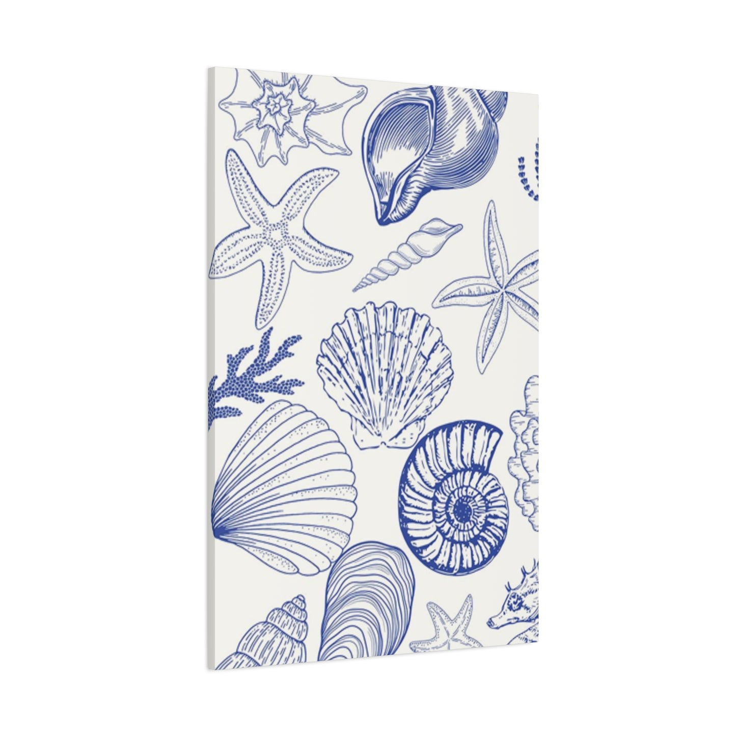 Blue Sea Shell Shape Poster Wall Art & Canvas Prints