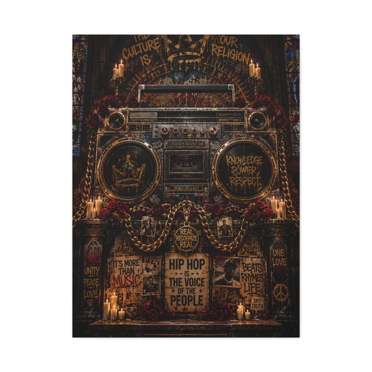Hip Hop Cathedral Boombox Street Wall Art & Canvas Print