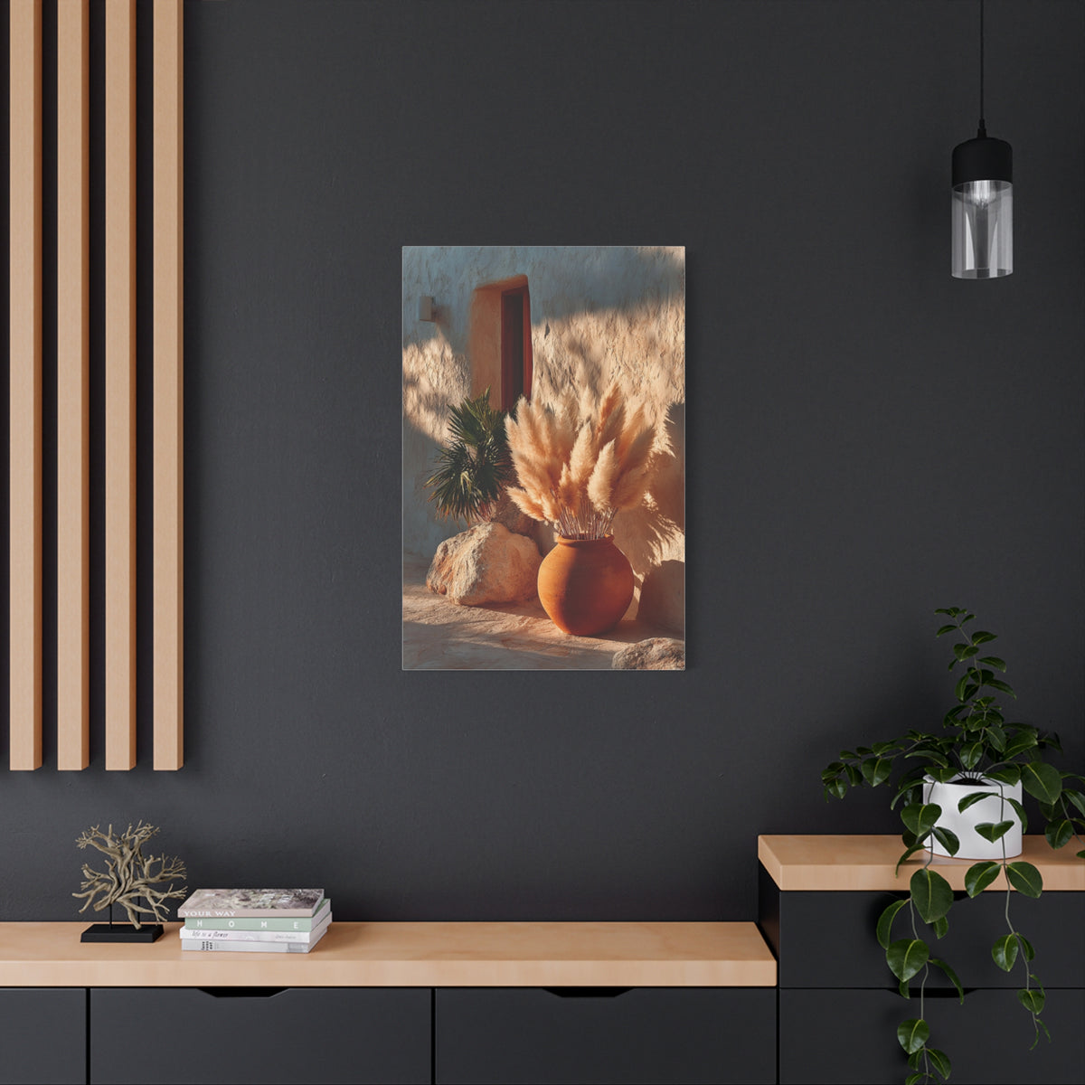 Pampas Grass Terracotta Still Life Wall Art & Canvas Print