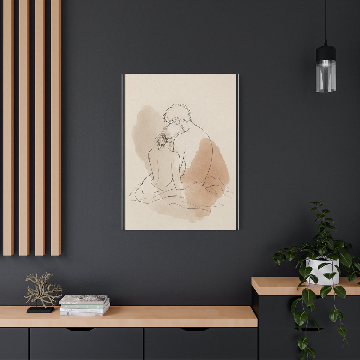 Delicate Sketch Couple Quiet Intimacy Wall Art & Canvas Print