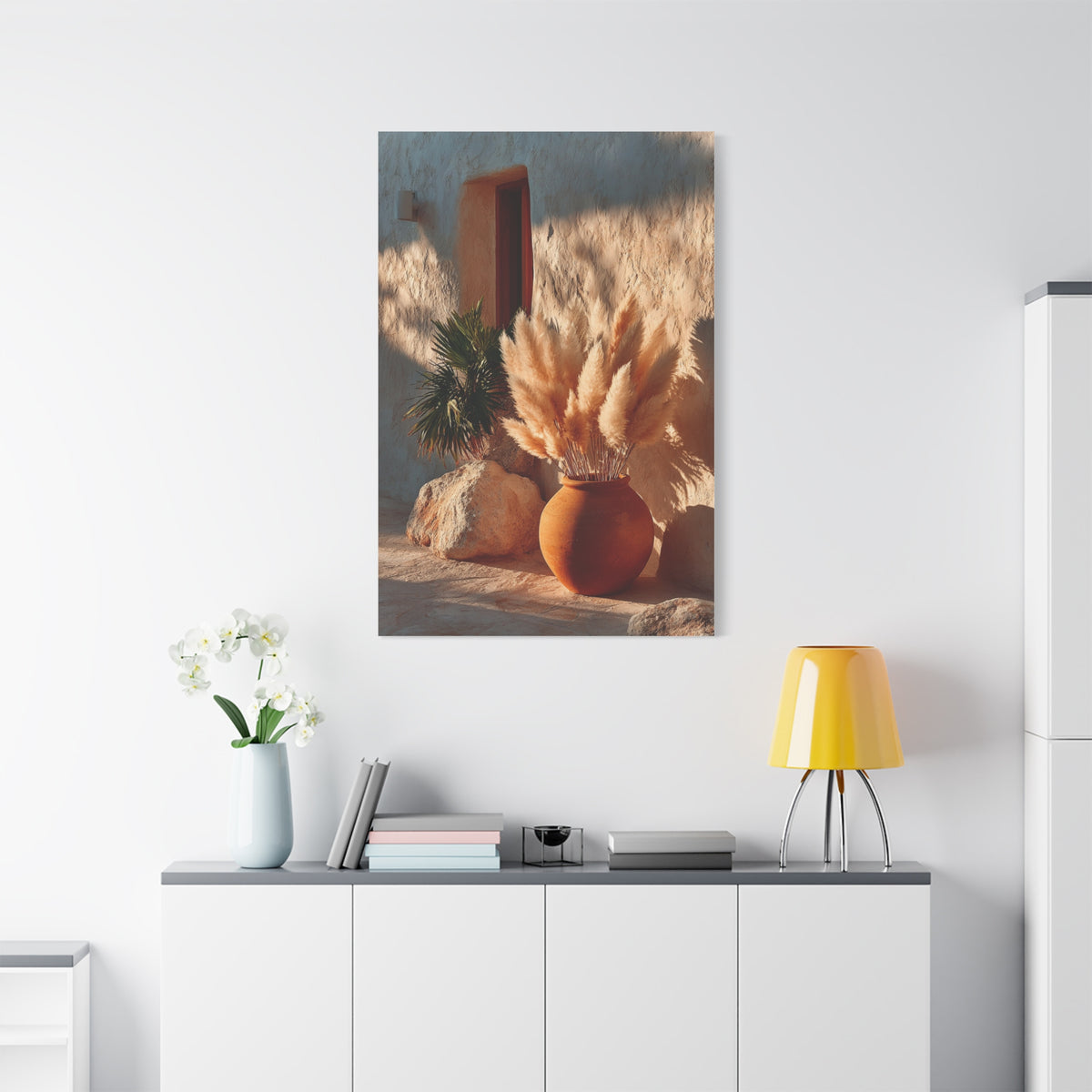 Pampas Grass Terracotta Still Life Wall Art & Canvas Print