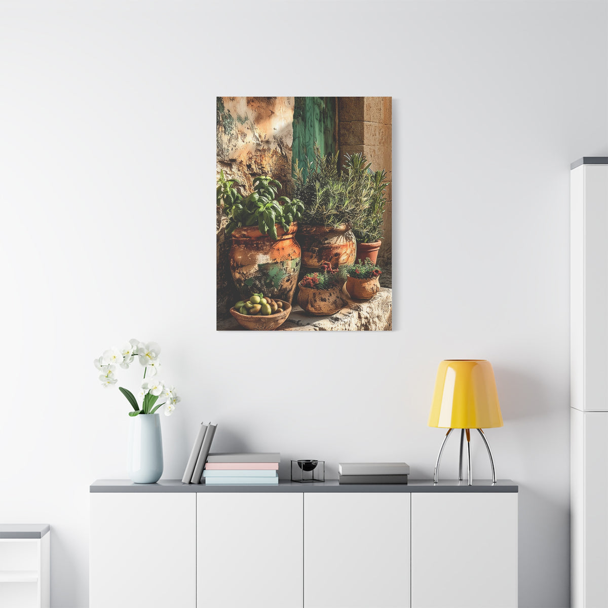 Mediterranean Herb Garden Still Life Wall Art & Canvas Print