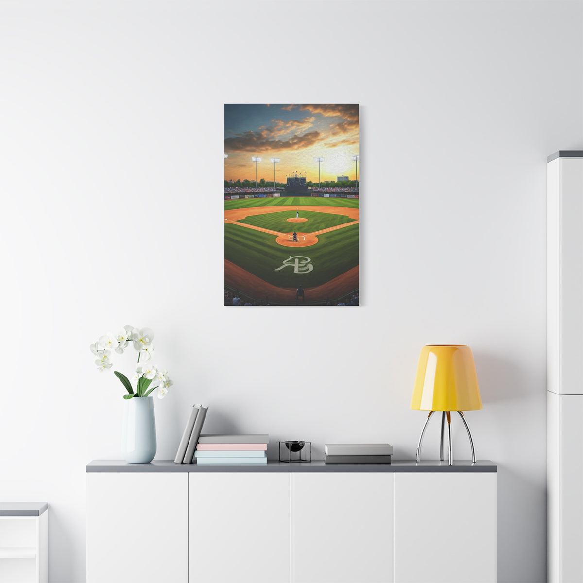 Sunset Baseball Field Peaceful Sports Landscape Wall Art & Canvas Prints