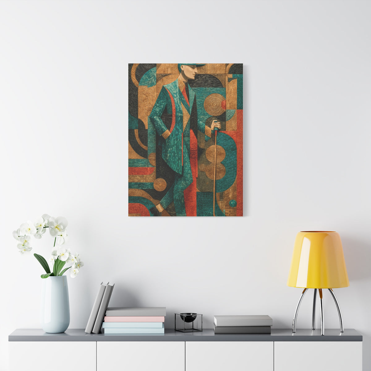 Art Deco Golfer Graphic Composition Wall Art & Canvas Print