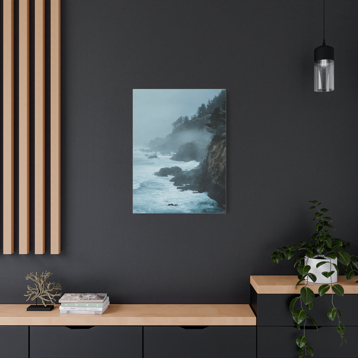 Foggy Coastal Cliffs on Quiet Morning Wall Art & Canvas Print