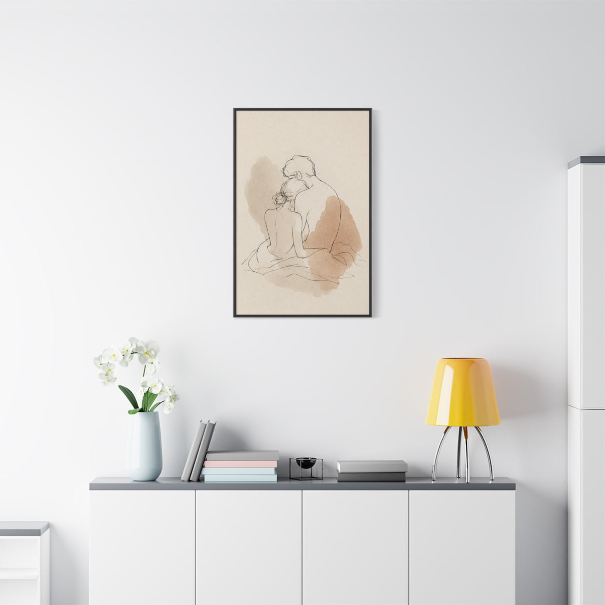 Delicate Sketch Couple Quiet Intimacy Wall Art & Canvas Print