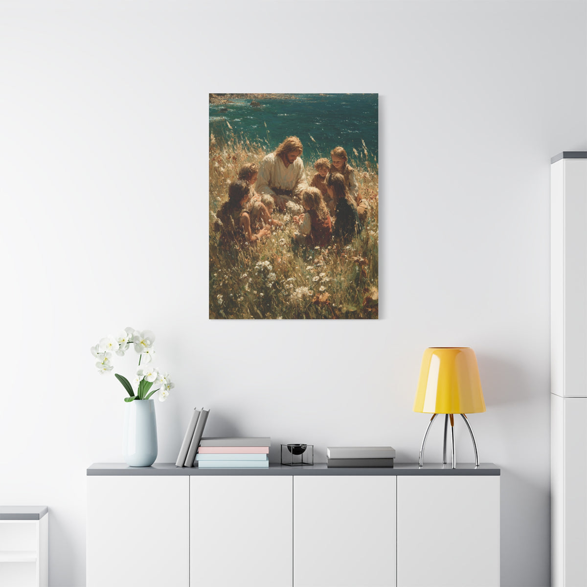 Jesus with Children Gentle Teaching Wall Art & Canvas Print
