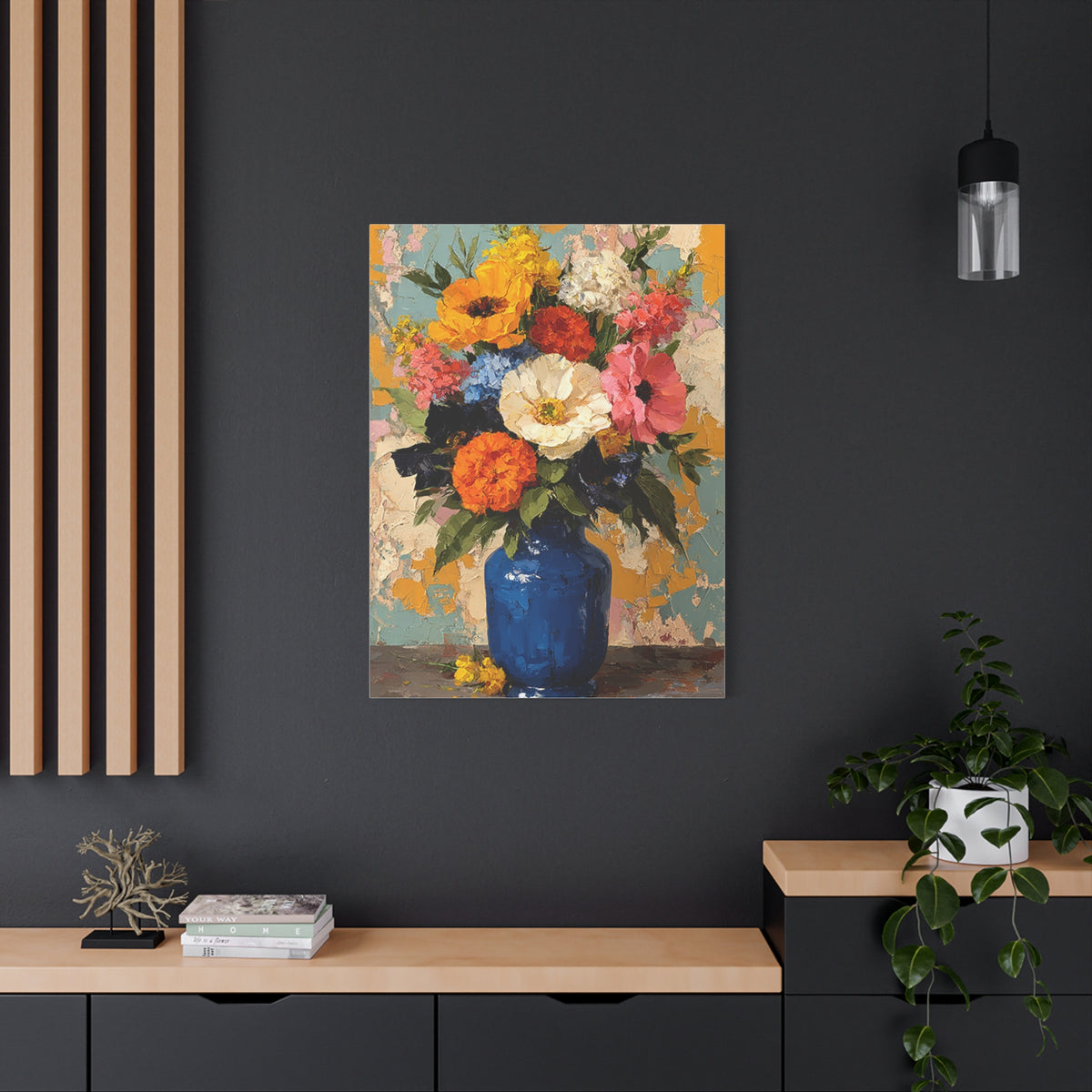 Expressive Floral Vase Composition Wall Art & Canvas Print