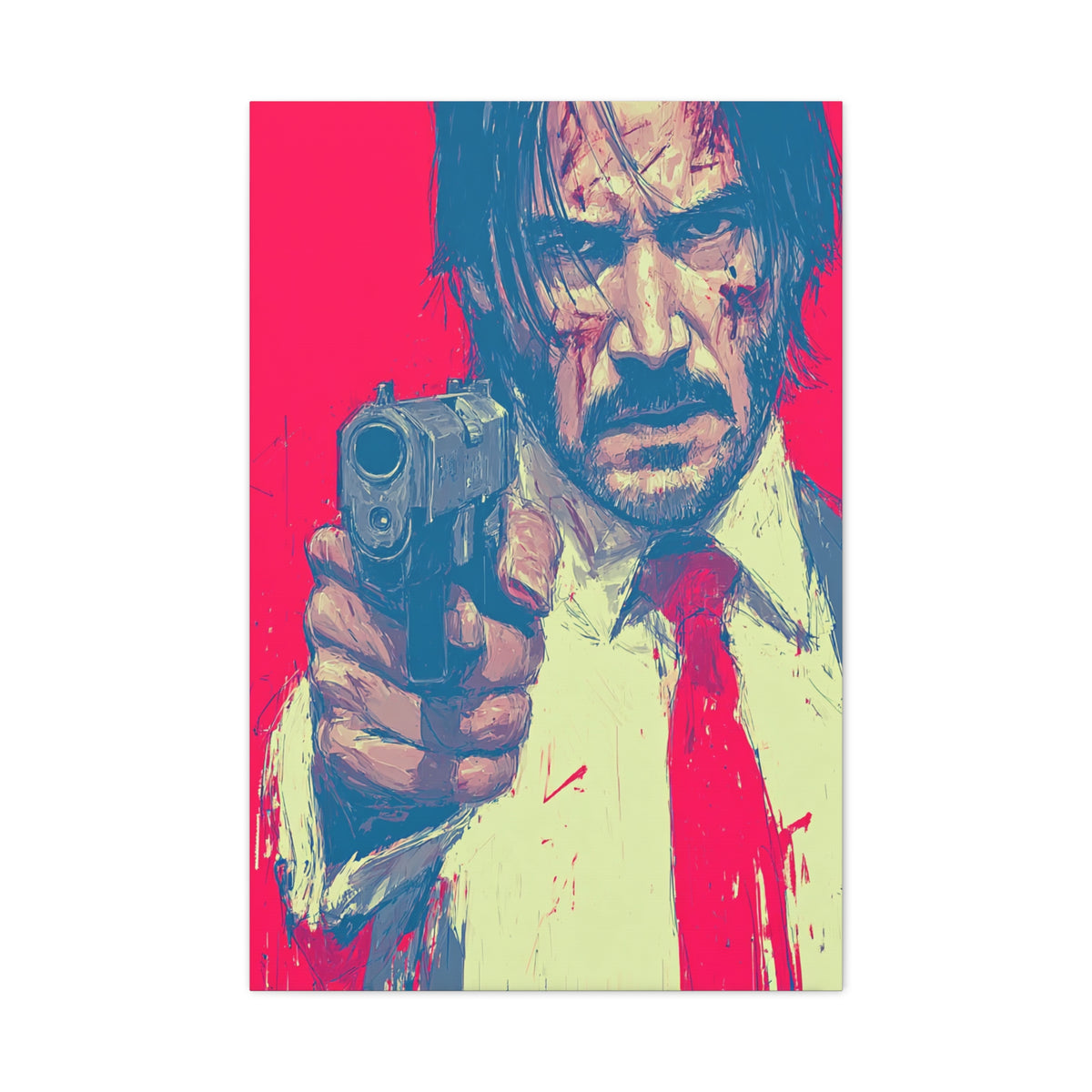 John Wick Graphic Illustration Movie Poster Wall Art & Canvas Print