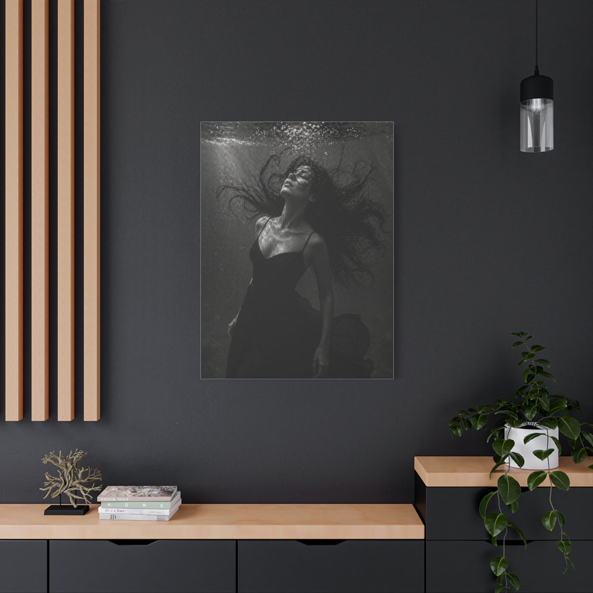 Submerged Black and White Portrait Wall Art & Canvas Print