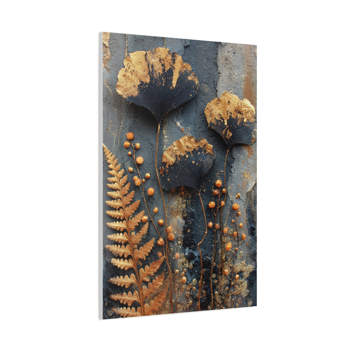 Dark Botanical Gold Leaf Study Wall Art & Canvas Print