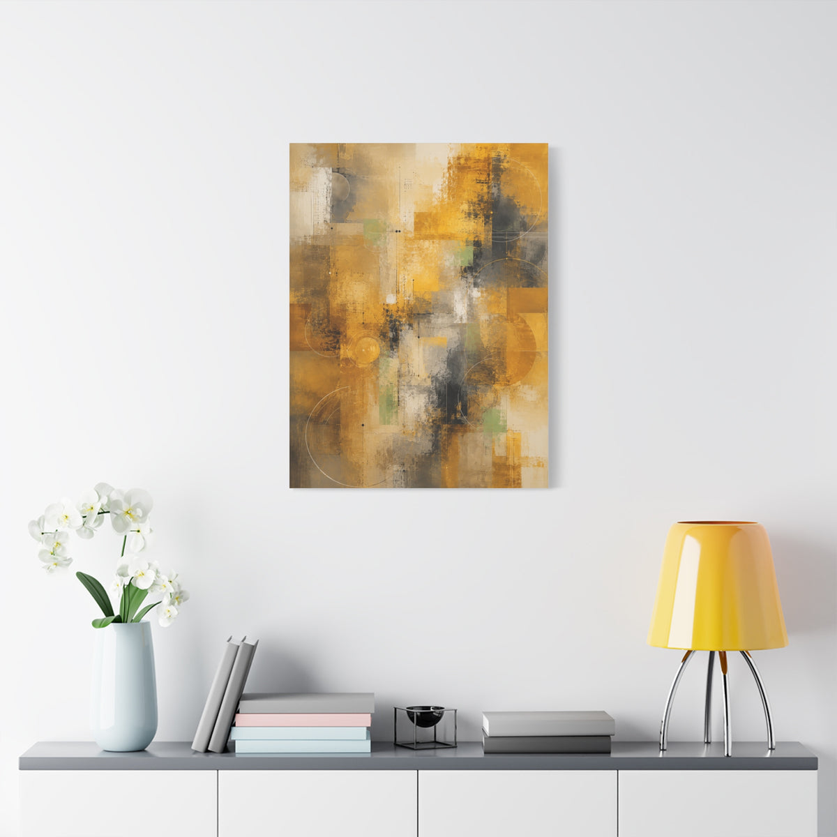 Abstract Golden Urban Texture Composition Wall Art & Canvas Print