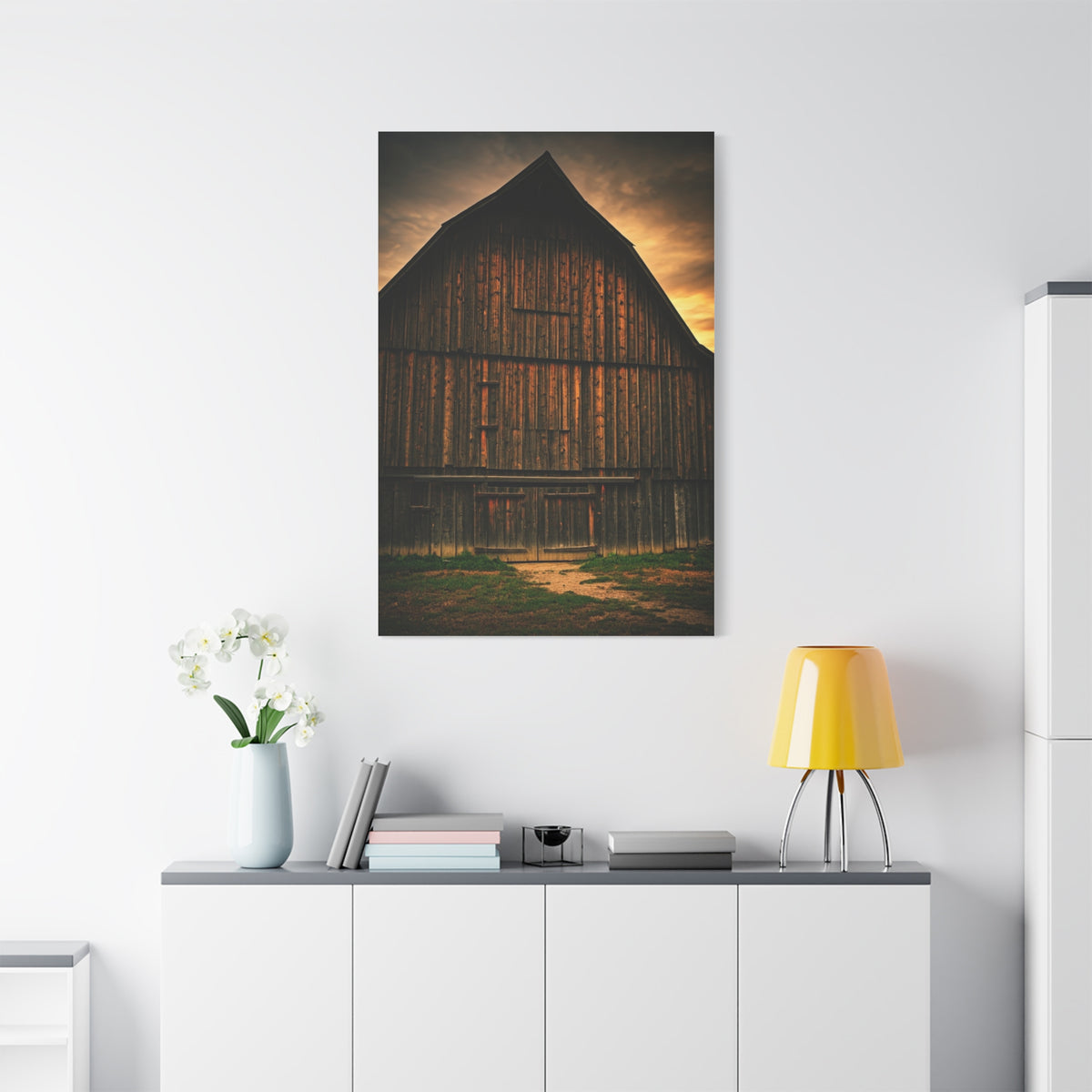 Weathered Barn Under Dramatic Sky Wall Art & Canvas Prints