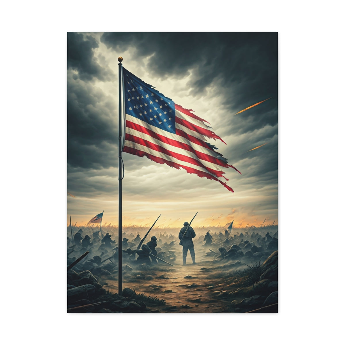Battlefield Patriot Flag Tribute Wall Art & Canvas Prints