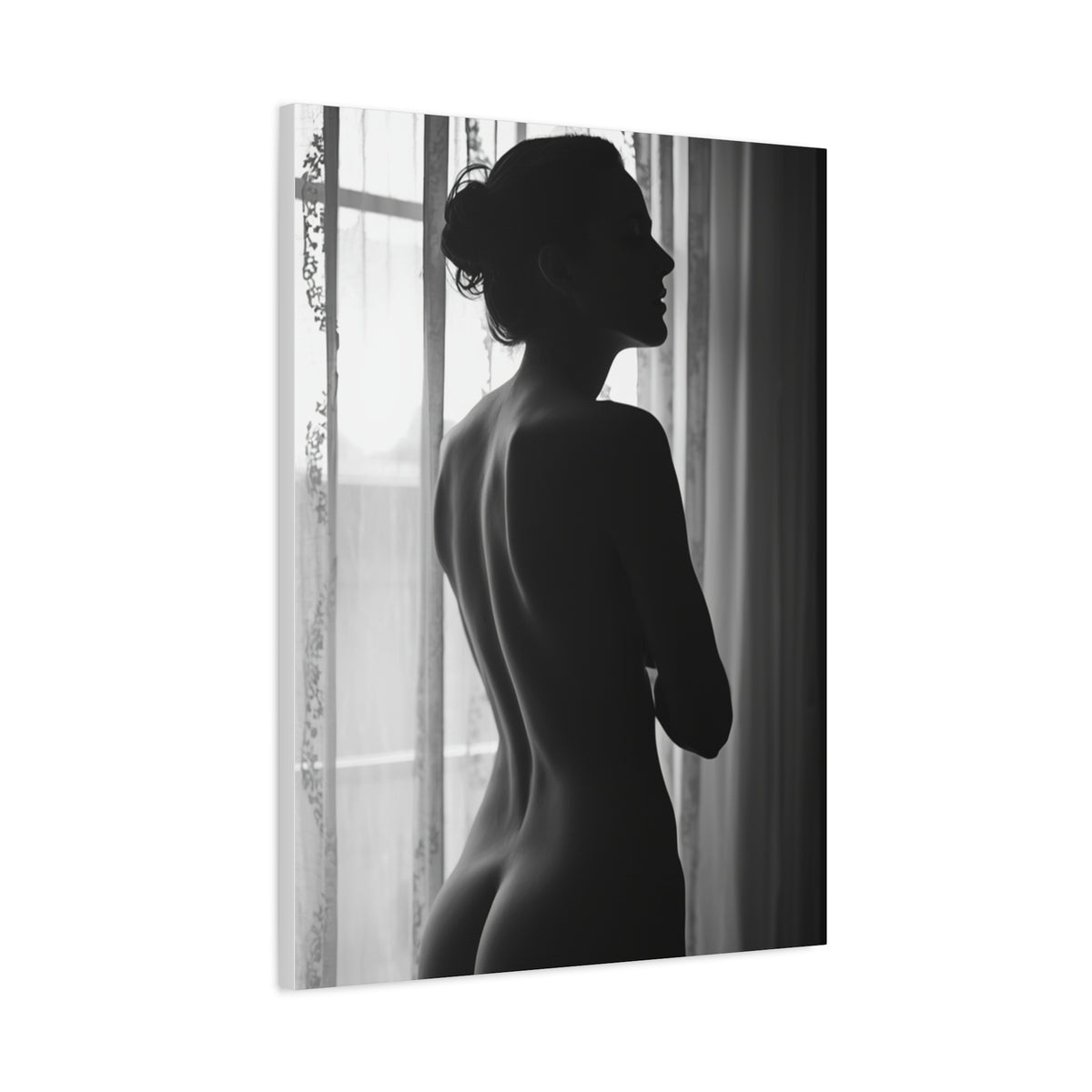 Window Light Silhouette Nude Wall Art & Canvas Print