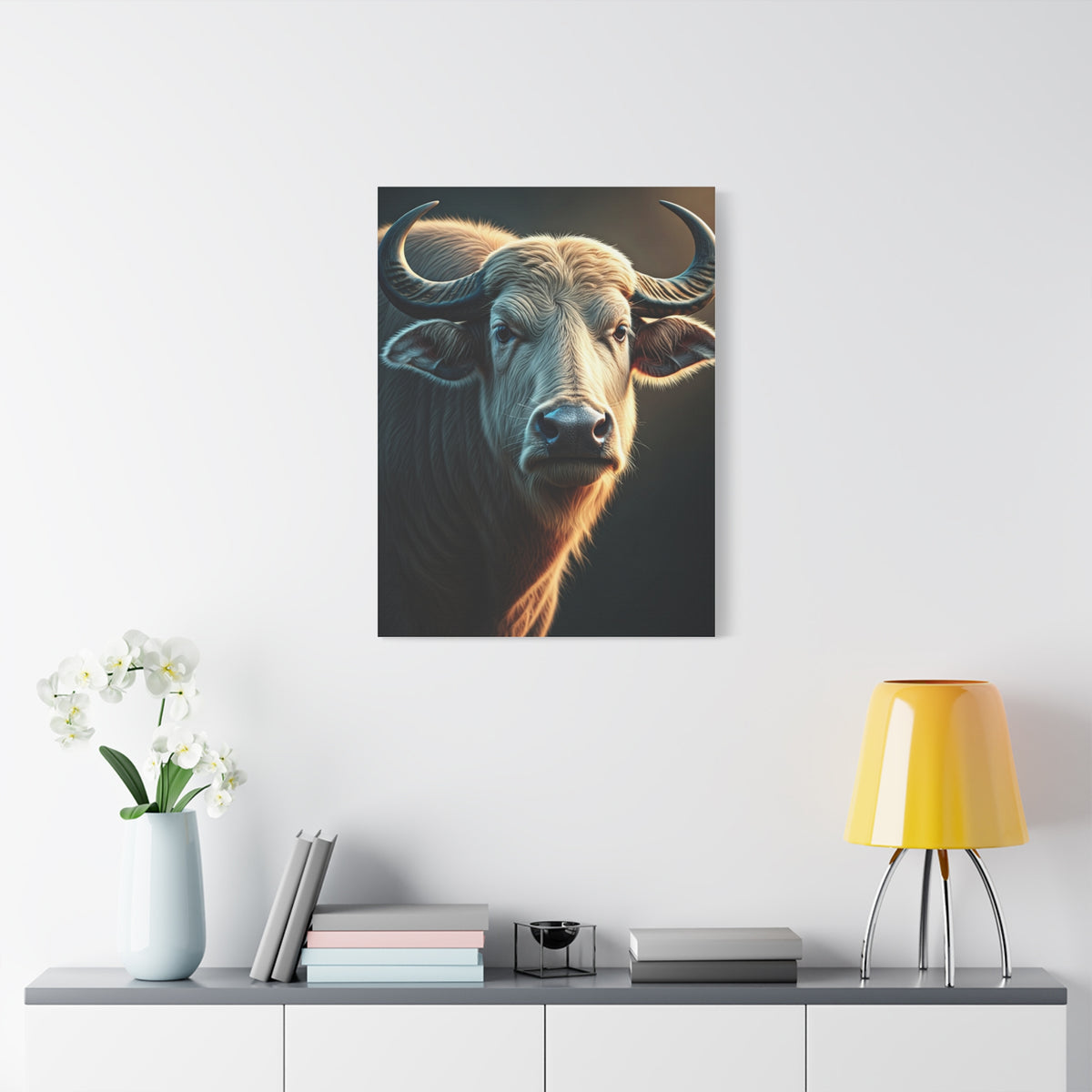 Soft Glowing Light Water Buffalo Portrait Wall Art & Canvas Print