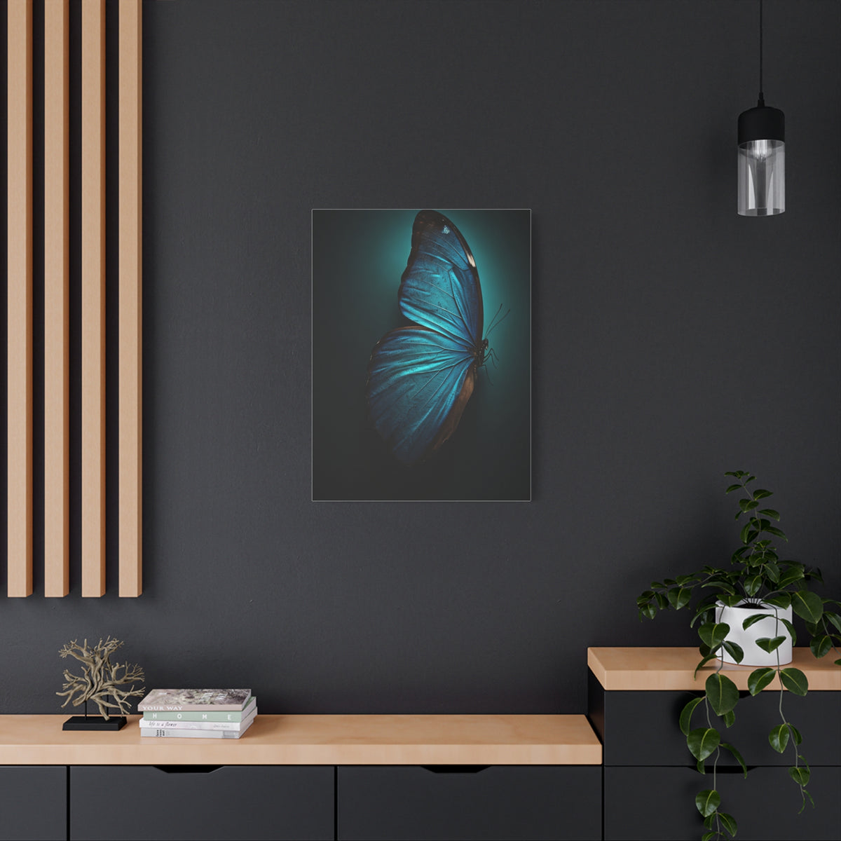 Blue Morpho Butterfly Side Profile Study Wall Art & Canvas Prints