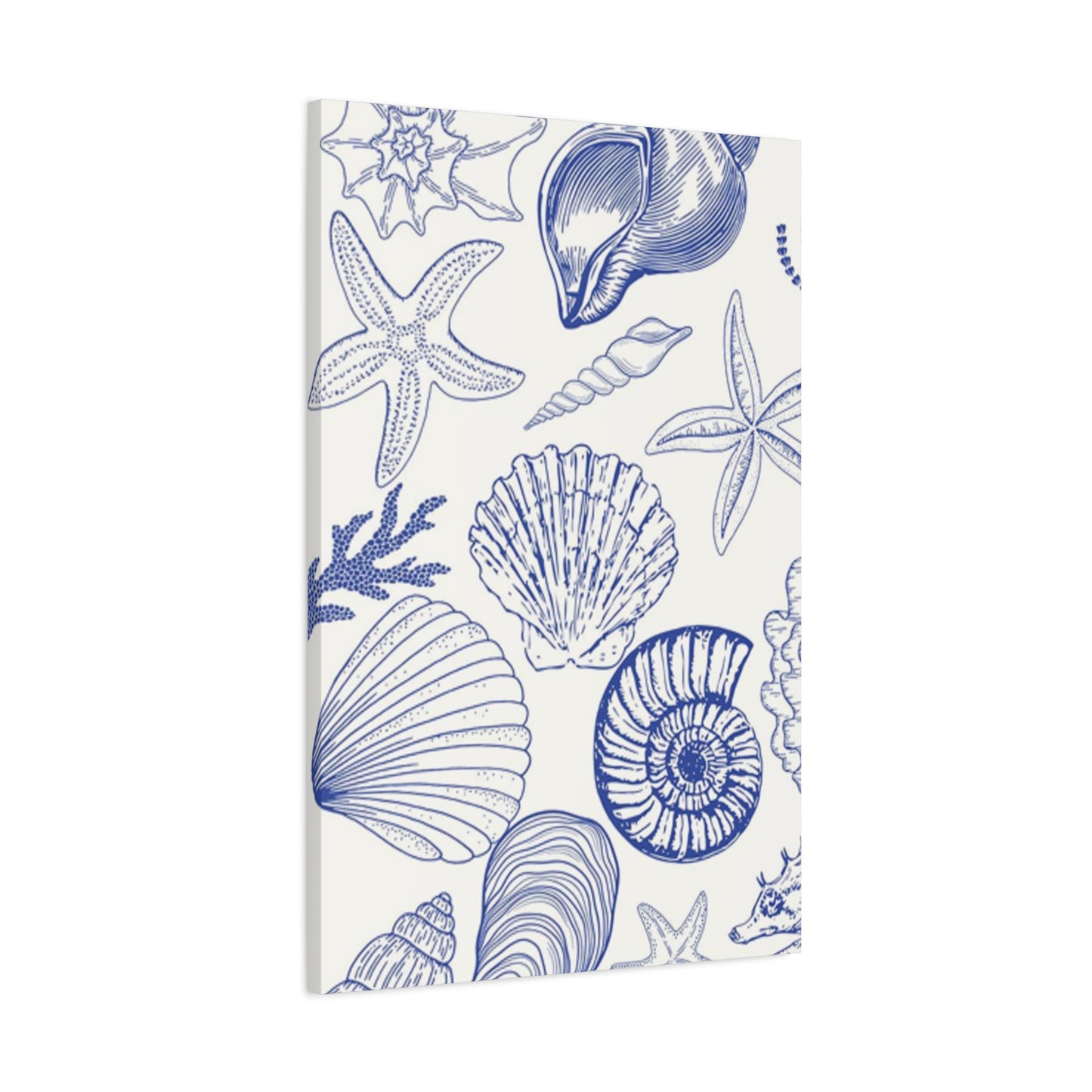 Blue Sea Shell Shape Poster Wall Art & Canvas Prints