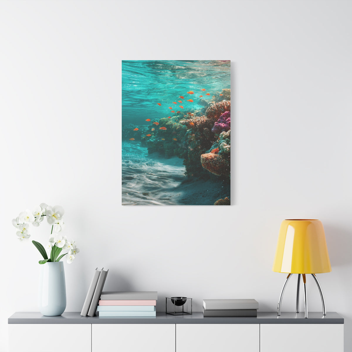 Coral Reef Coastline with Tropical Fish Wall Art & Canvas Print