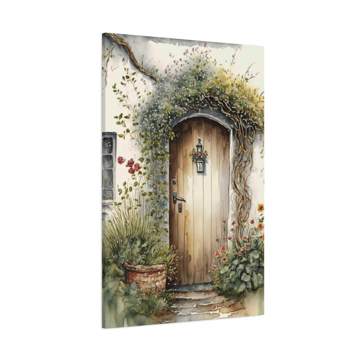 Door Decorated with Plants Wall Art & Canvas Prints