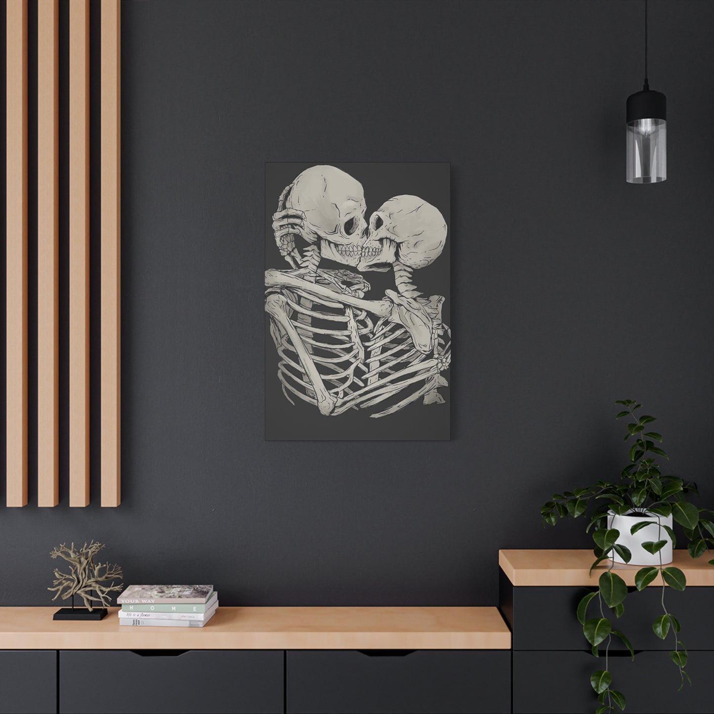 Kissing Skeleton Wall Art & Canvas Prints