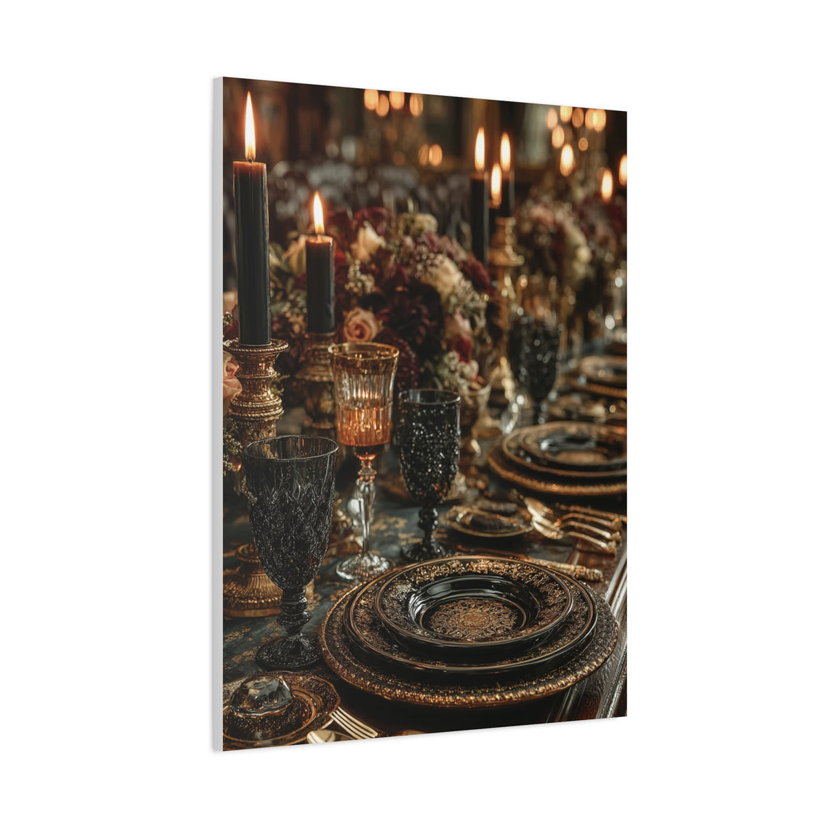 Candlelit Luxury Dinner Table Wall Art & Canvas Print