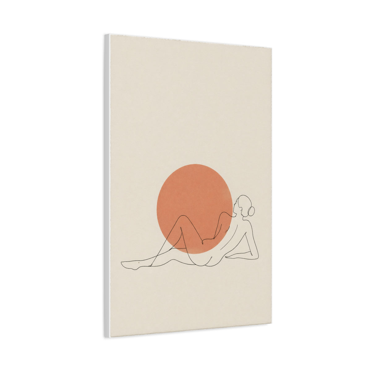 Reclining Line Figure Sun Composition Wall Art & Canvas Print