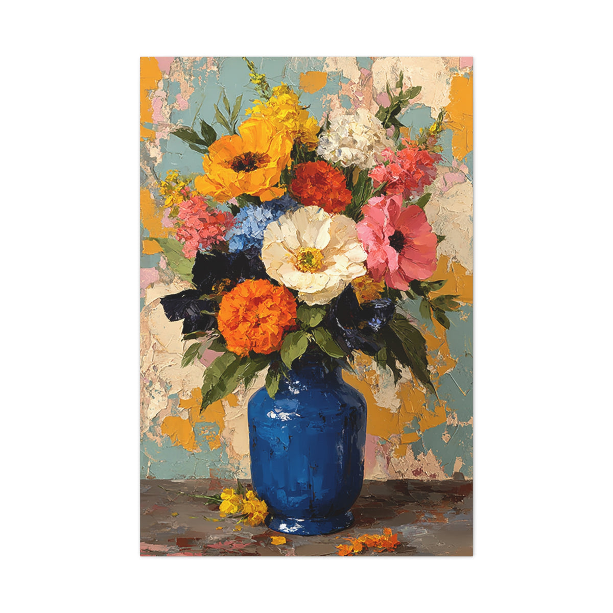 Expressive Floral Vase Composition Wall Art & Canvas Print