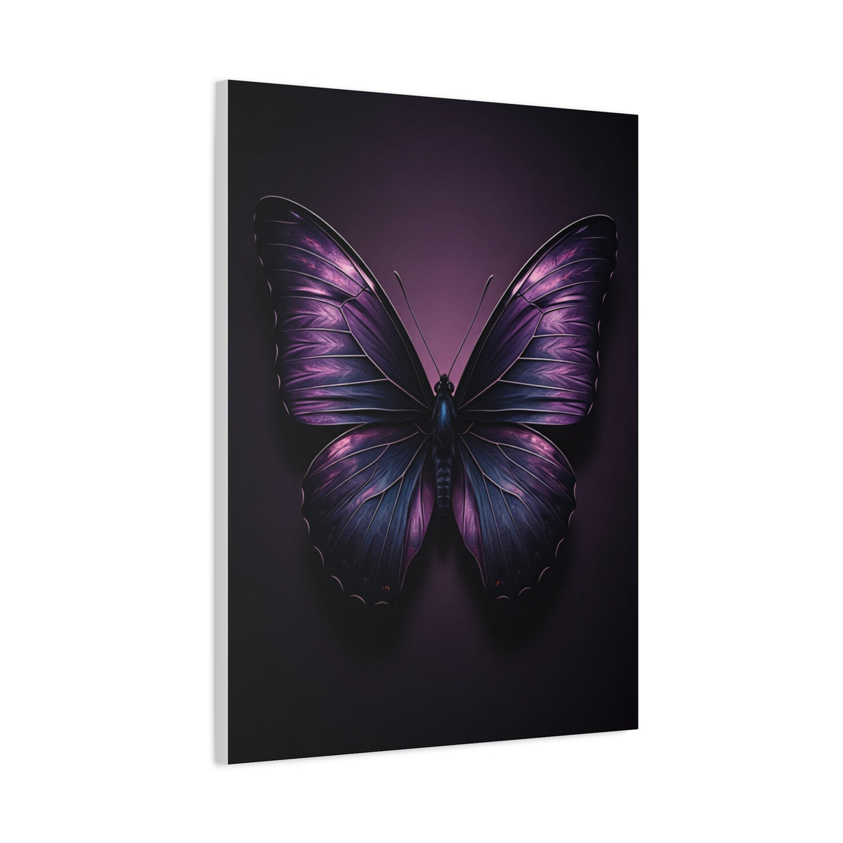 Royal Violet Butterfly Minimalist Portrait Wall Art & Canvas Prints
