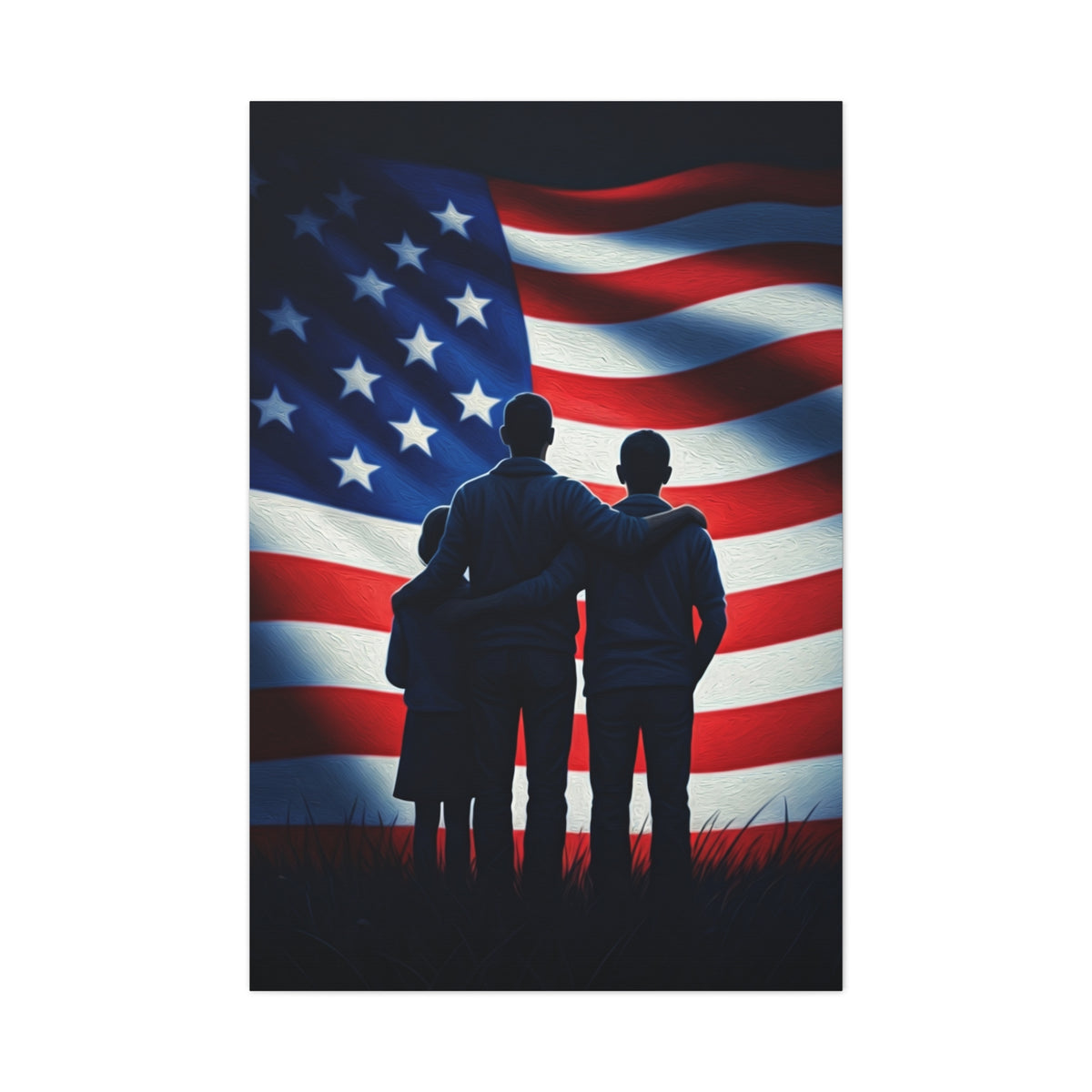 American Flag Over Golden Fields Wall Art & Canvas Prints